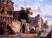 unknow artist European city landscape, street landsacpe, construction, frontstore, building and architecture. 180 oil painting on canvas